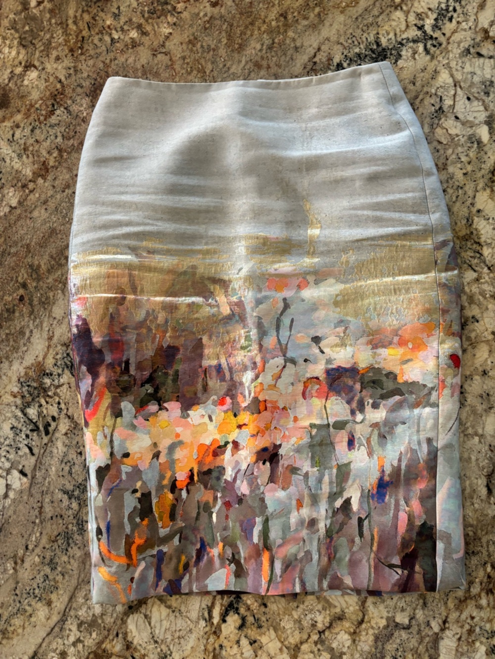 J.Crew Collection painted waterfall silk pencil skirt 4/6 - Picture 5 of 15